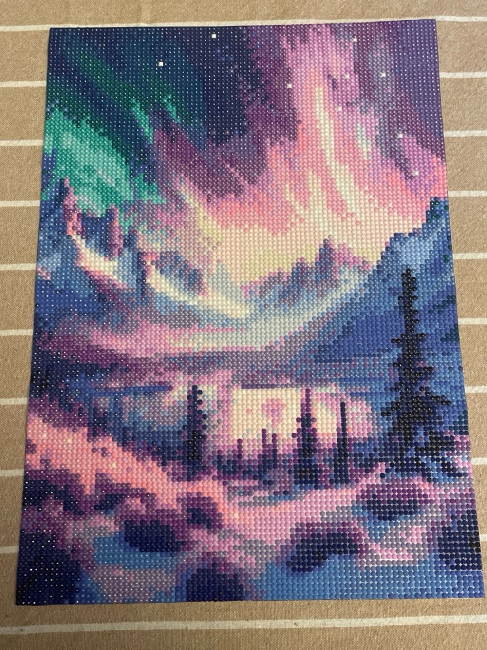 Aurora Nightscape Diamond Art Mosaic - Pink, Purple, Teal